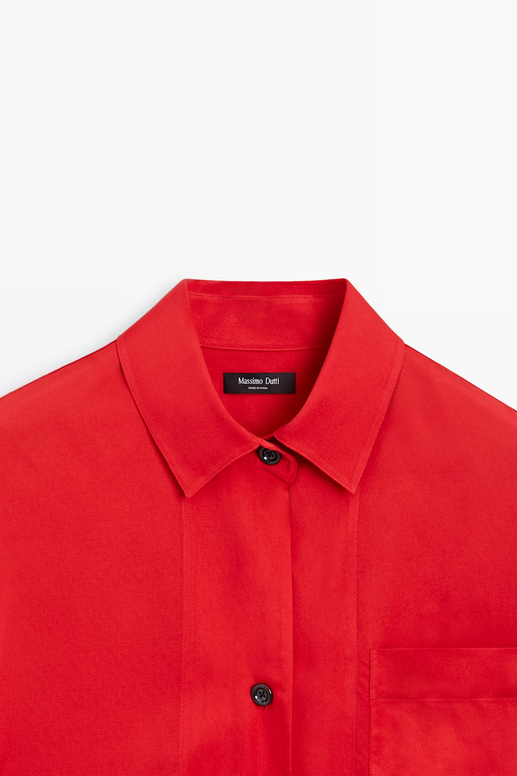 Chemise fluide oversize avec poche poitrine